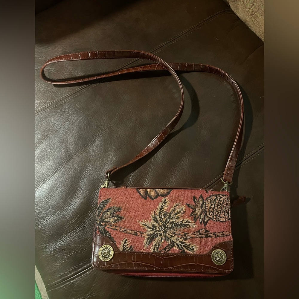 Vintage Maggi B Tropical Tapestry Wallet Purse Crossbody Bag Unique